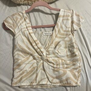Beige Patterned Women's Top